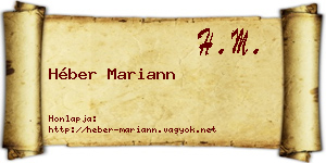 Héber Mariann névjegykártya
